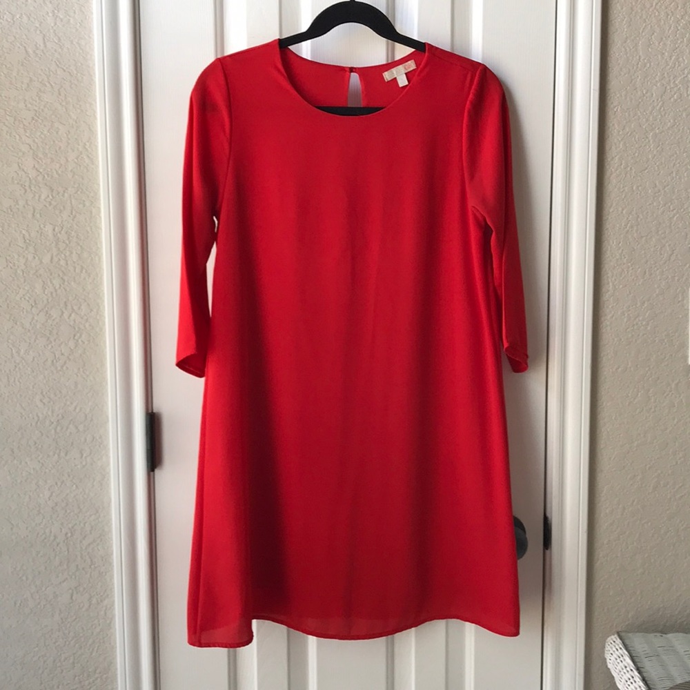 Red shift dress